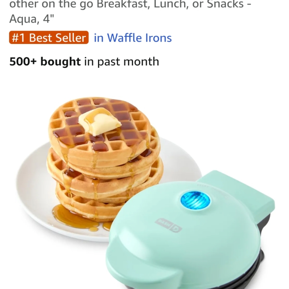 Aqua Mini Waffle Maker